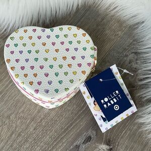 💛💜 Roller Rabbit x Target Disco Hearts Wave Heart Shaped Jewelry Box White/Pink